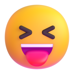 Squinting Face with Tongue emoji on Microsoft