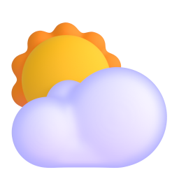 Sun Behind Cloud emoji on Microsoft