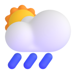 Sun Behind Rain Cloud emoji on Microsoft