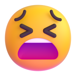 Tired Face emoji on Microsoft