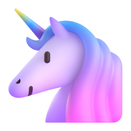 Unicorn emoji on Microsoft