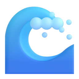 Water Wave emoji on Microsoft