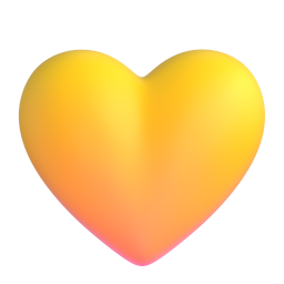 Yellow Heart emoji on Microsoft