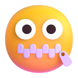 Zipper-Mouth Face emoji on Microsoft