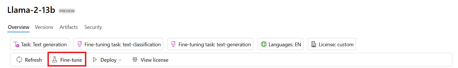 Fine-tuning model