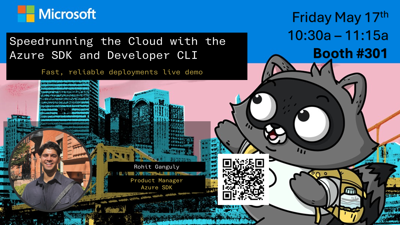 Bit our Cloud Mascot travelling through Pittsburgh showing our upcoming schedule