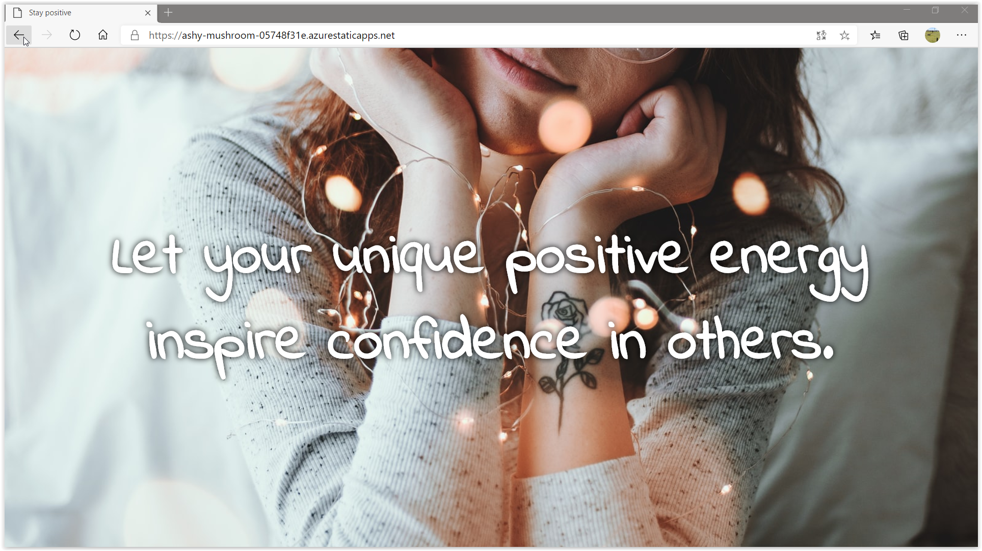Positive quote website screenshot