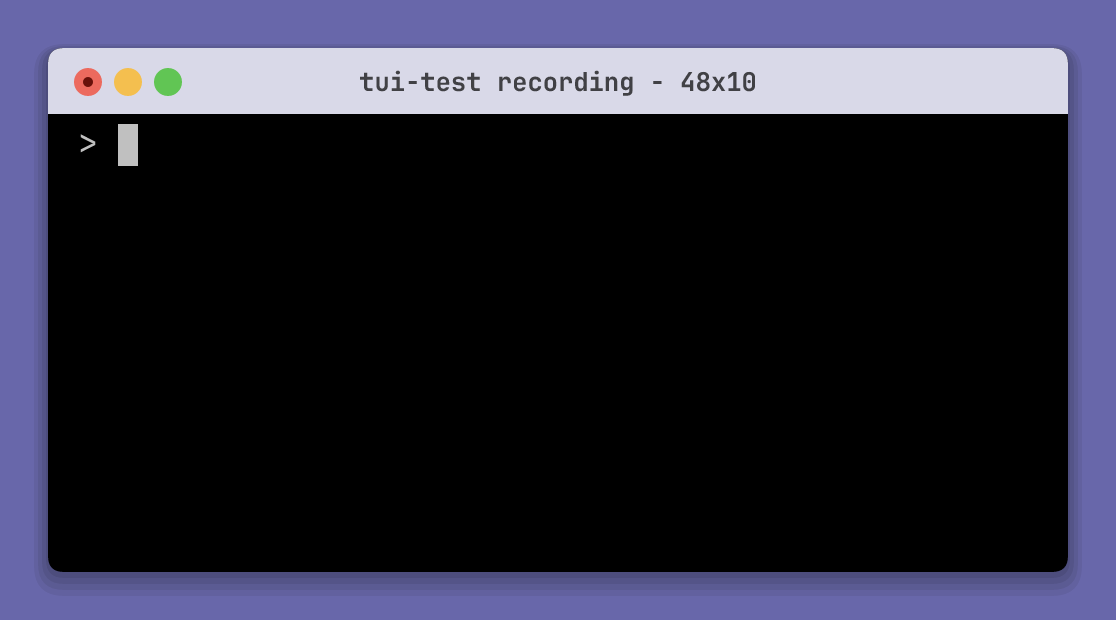 animated terminal recording created by tui-test