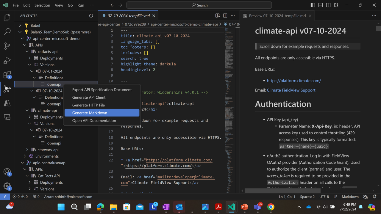 Generate Markdown