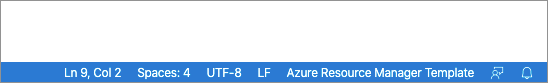 Image showing that the language type has changed to Azure Resource Manager Template