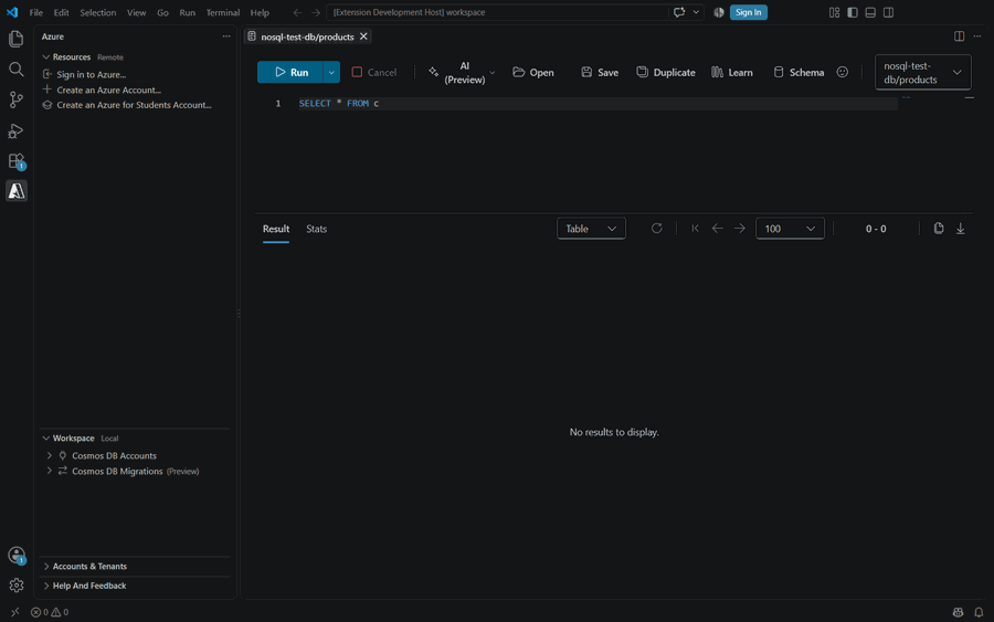 Query Editor result views