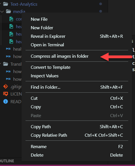 Learn image context menu