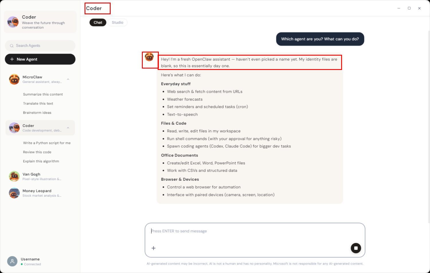 Wrong agent responds