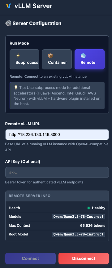 Remote Server Connection