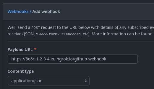 Example of Webhook configuration