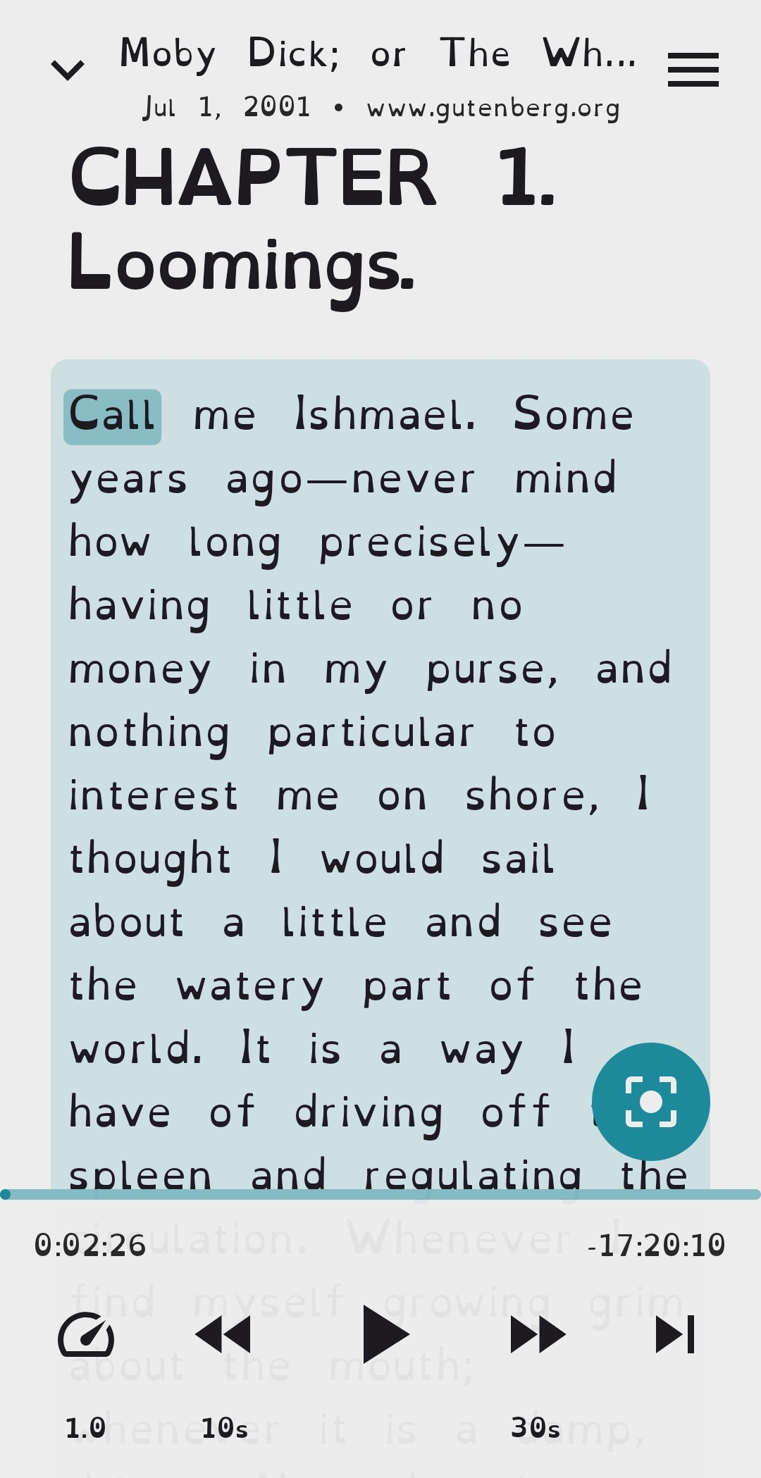 Preview of the Narra reader screen using the OpenDyslexic3 font family