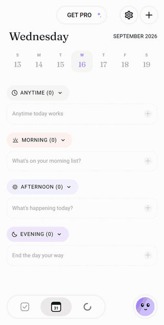 Tiimo UI walkthrough