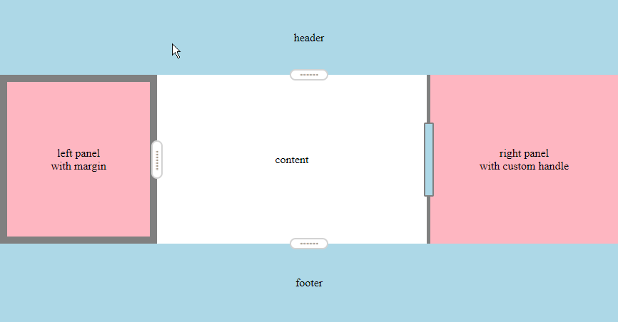 Resize panel demo