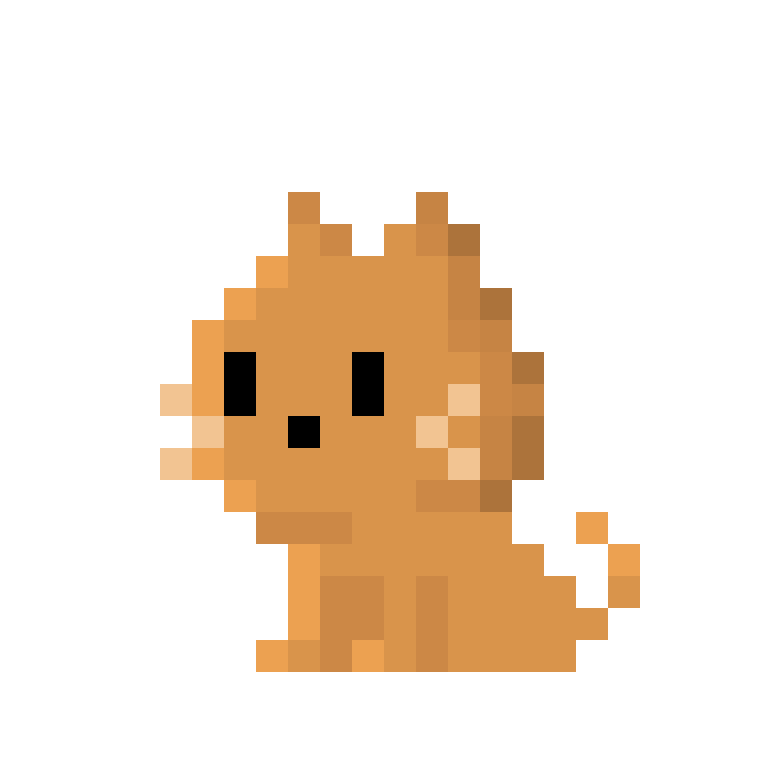 Funny pixel cat gif moving its tail.