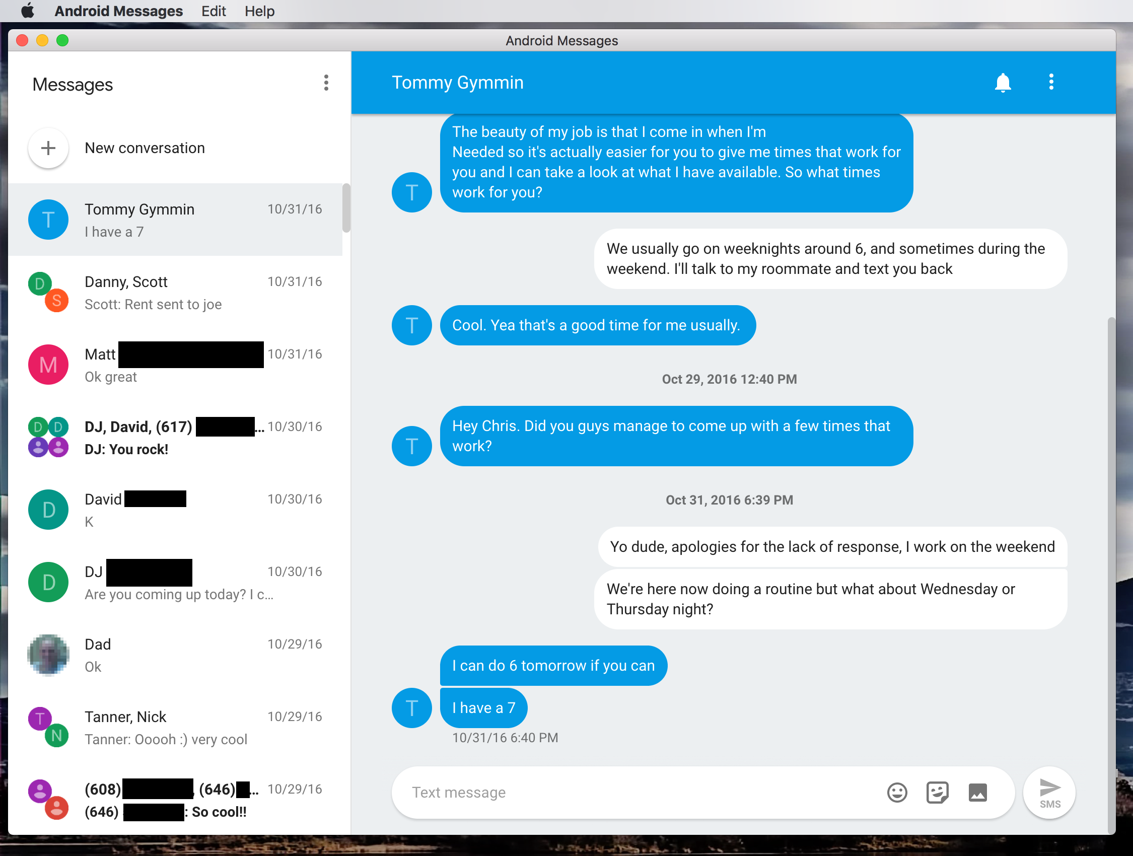 Android Messages Desktop screenshot