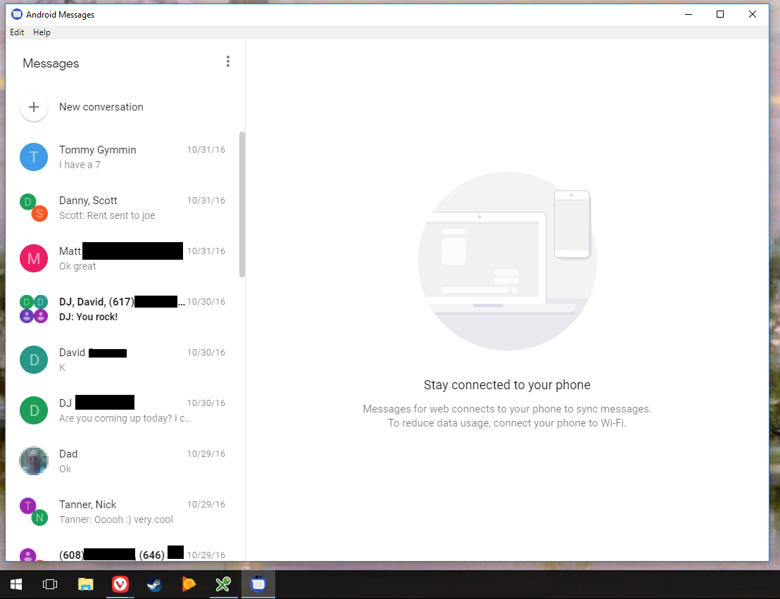 Android Messages Desktop screenshot