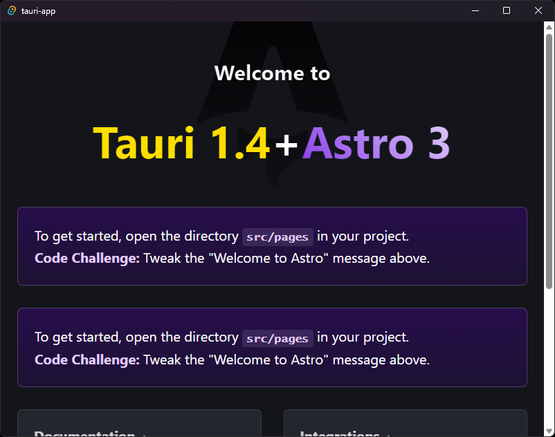 Tauri 1.4 + Astro 3
