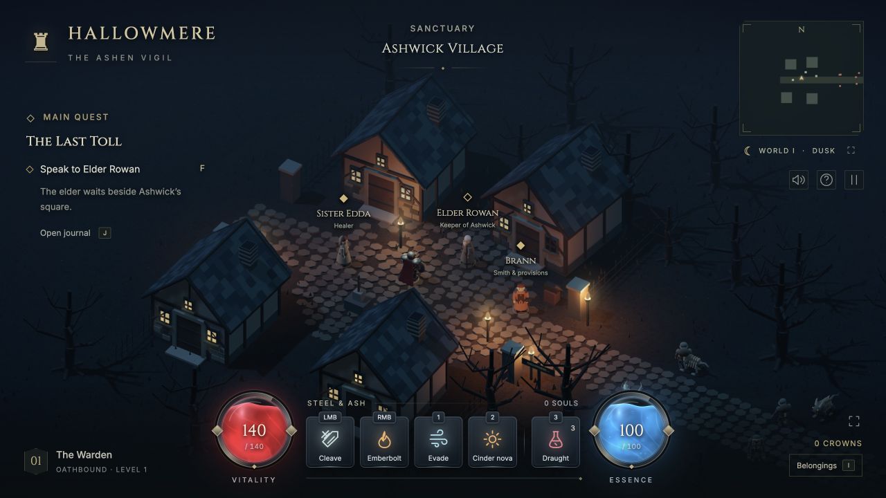 Hallowmere:火炬村庄、角色战斗与多人暗黑 RPG