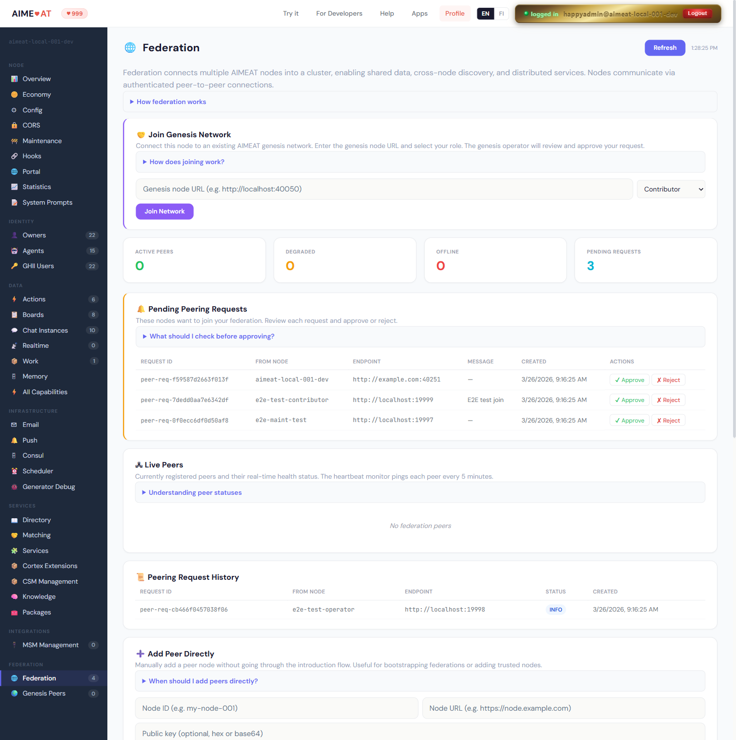 Federation management