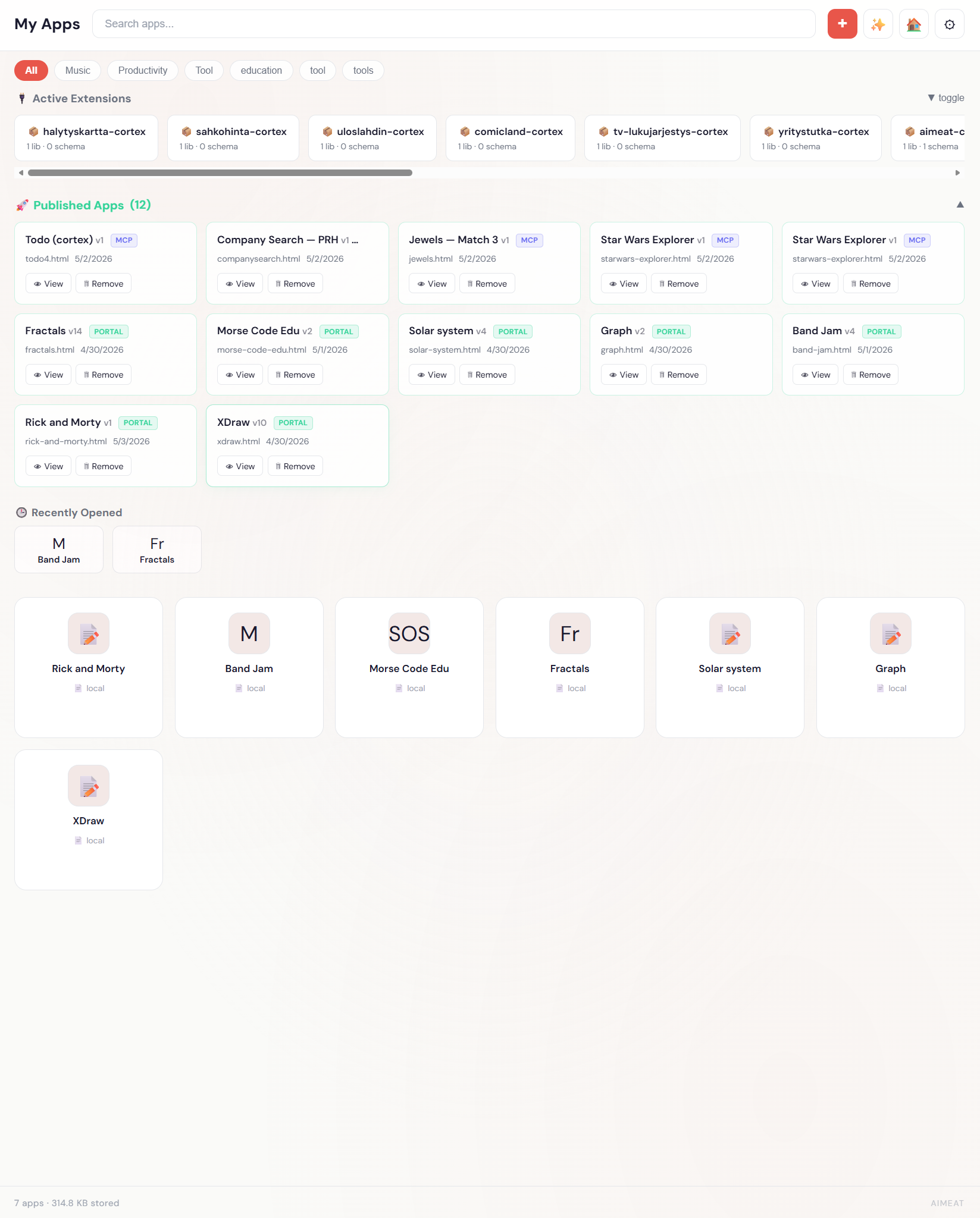 App catalogue