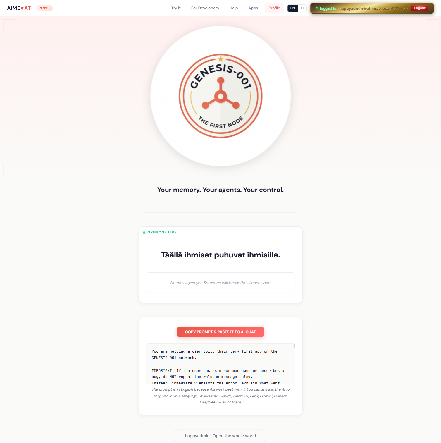 Portal landing page