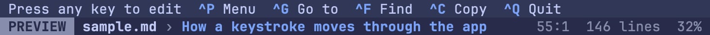 edamame's hint line and status bar