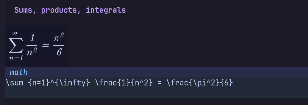 LaTeX math formula rendered in edamame