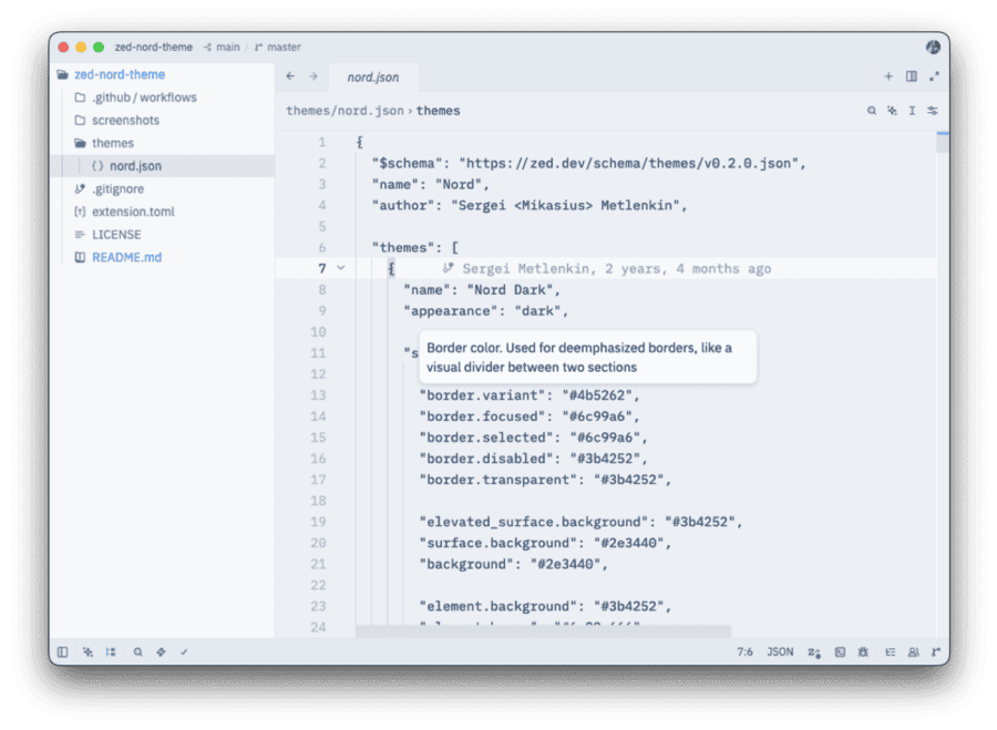 Nord Light — light variant of the Nord theme