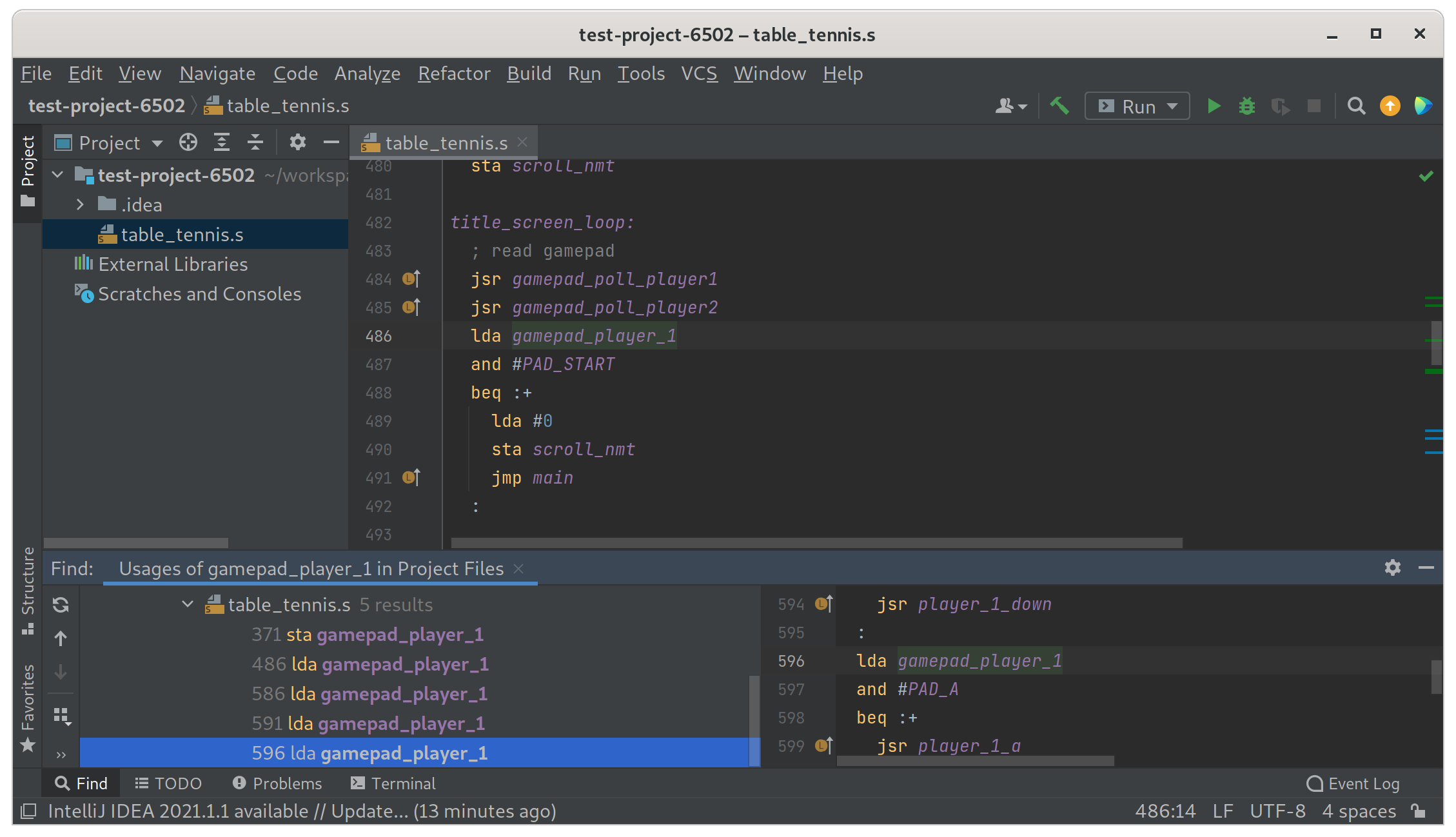 6502 Example in IntelliJ