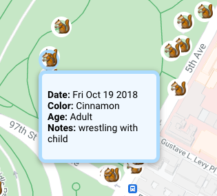 Screen shot of squirrel notes: 'wrestling with child'