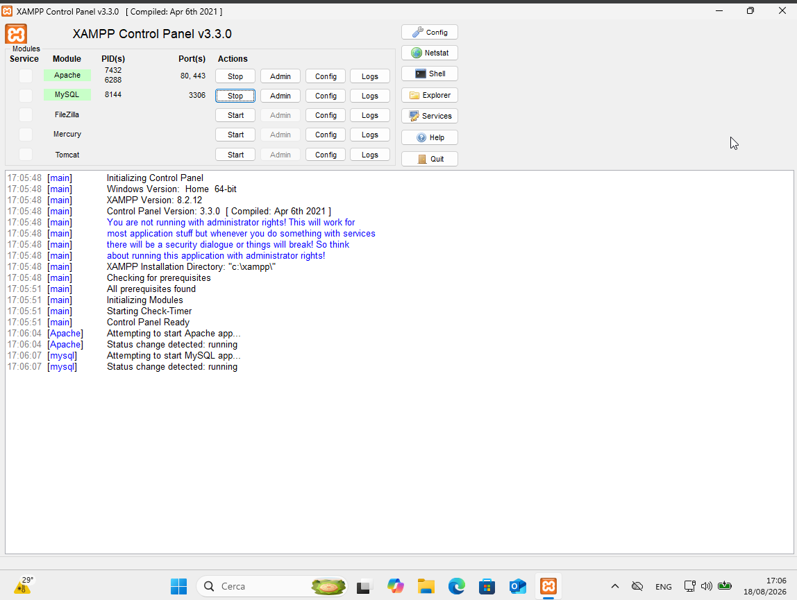 start-server-mysql-xampp