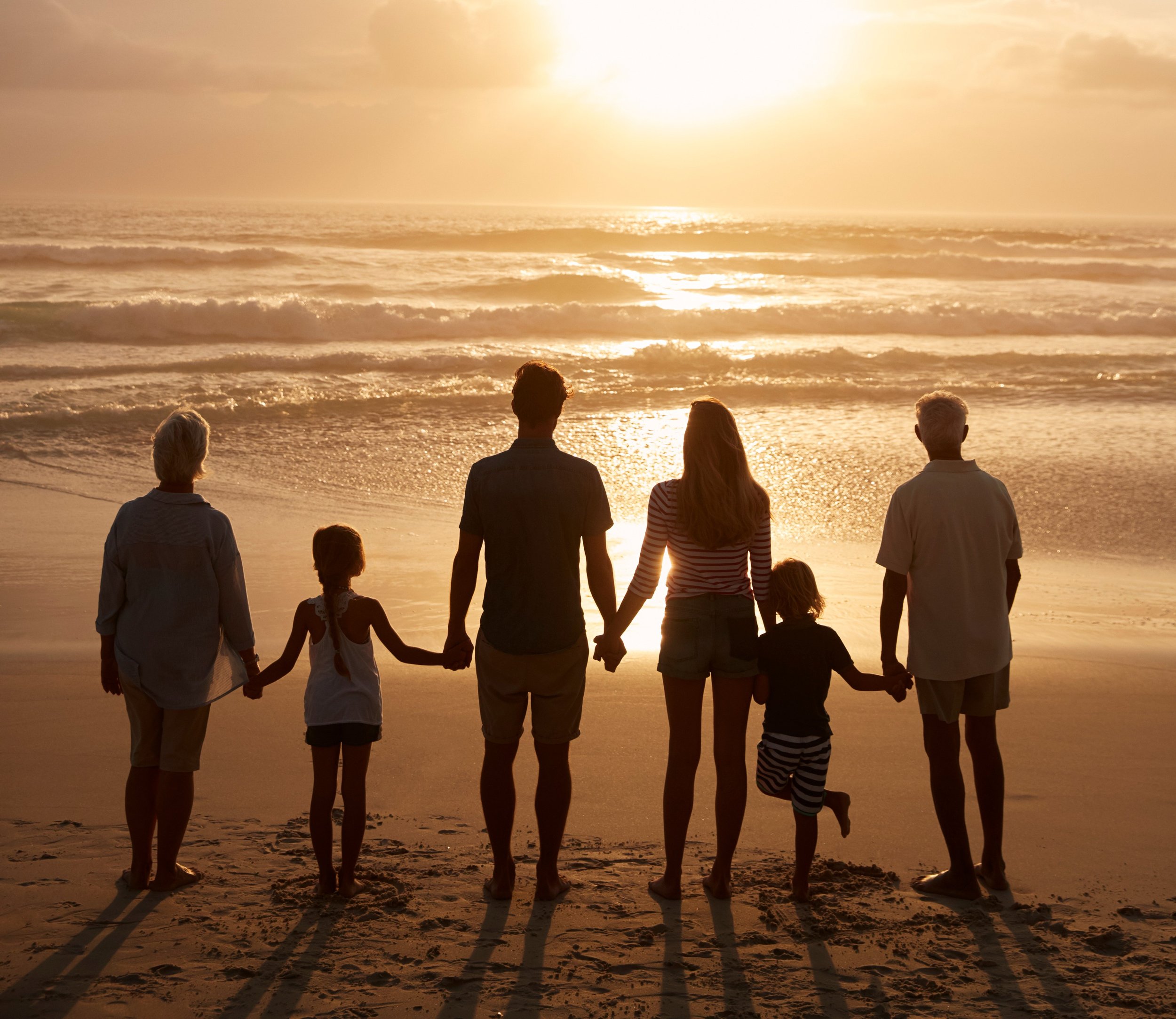 Family at sunset
