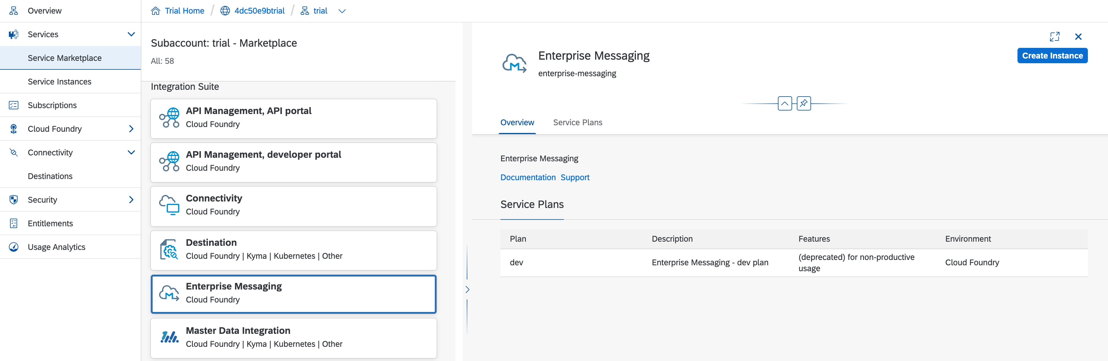 SAP Enterprise Messaging dev plan