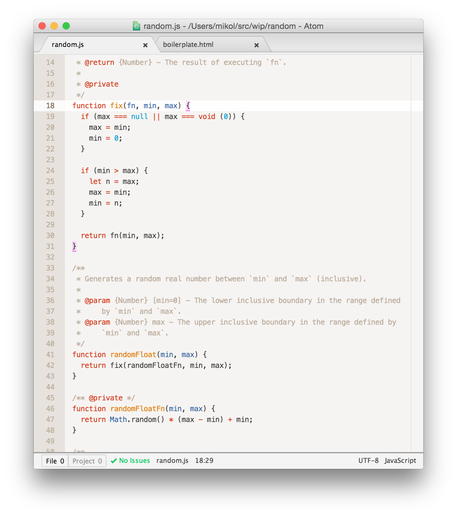 Screenshot: JavaScript grammar.
