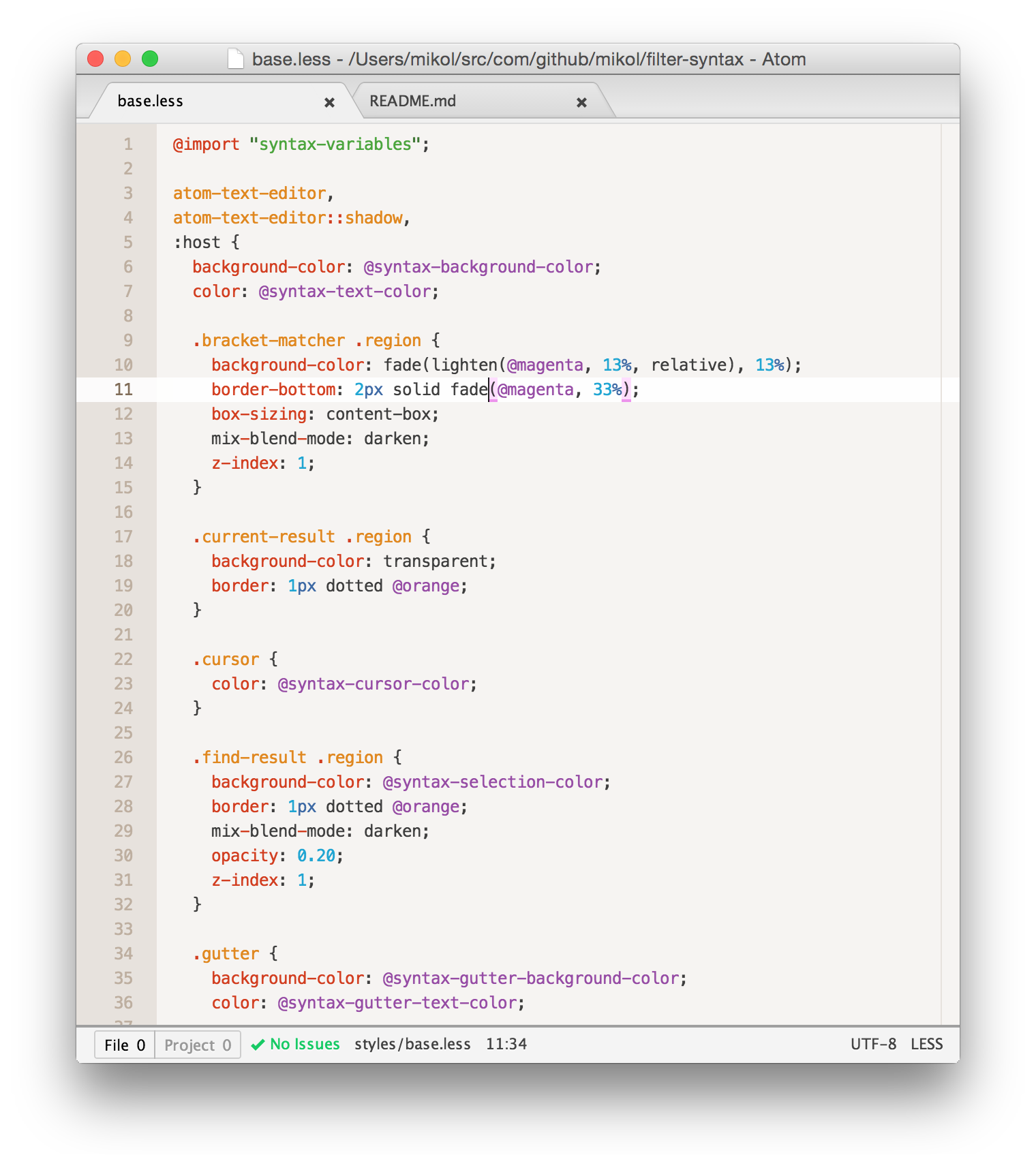 synkron filter syntax