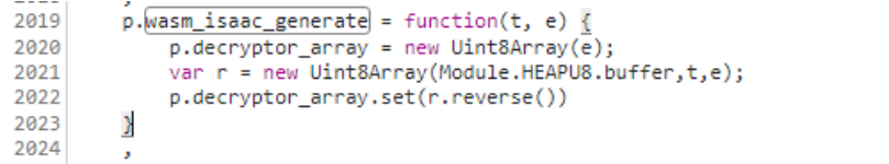 wasm_isaac_generate 函数