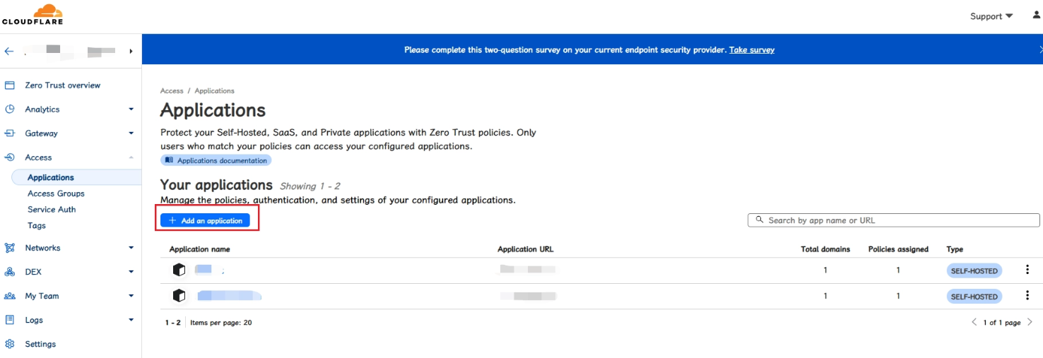 进入 Applications 页面