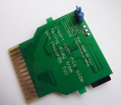 Back of PCB when inserted in Atari