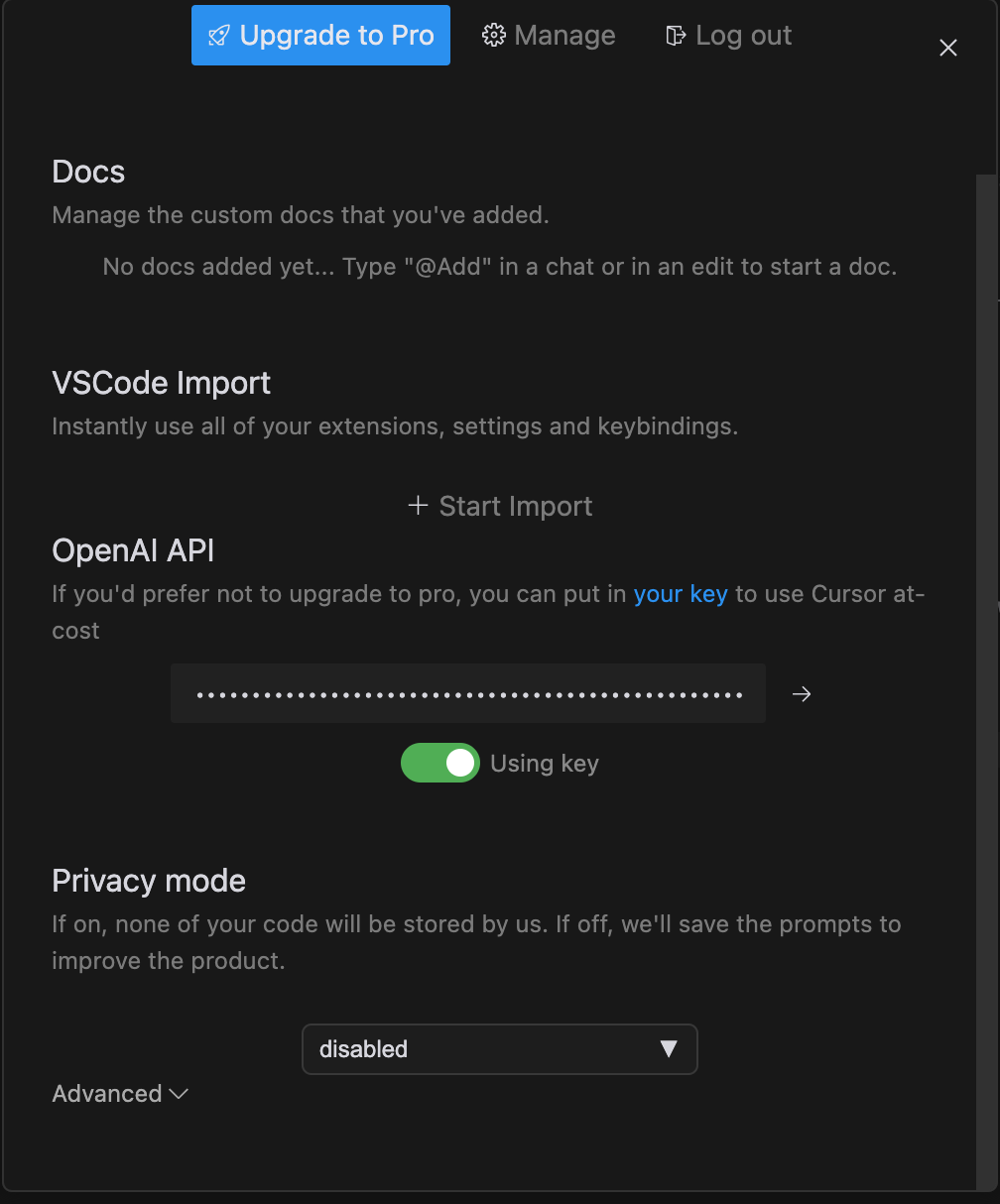 Module settings