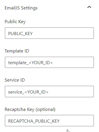 Emailjs Settings Emailjs Settings