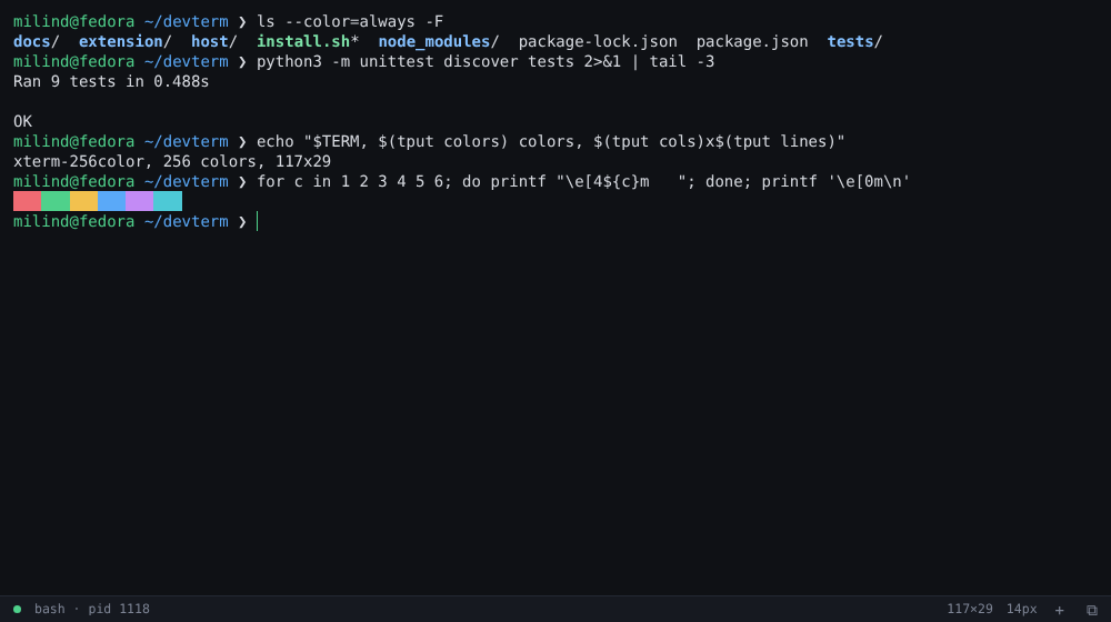DevTerm running in a browser tab