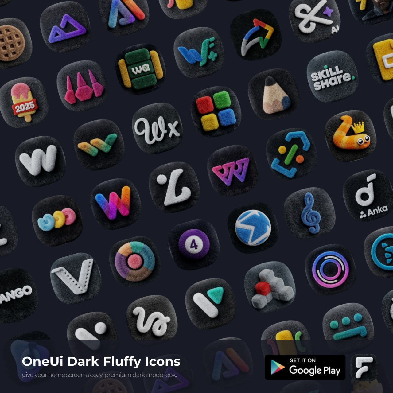 Dark Fluffy Icons