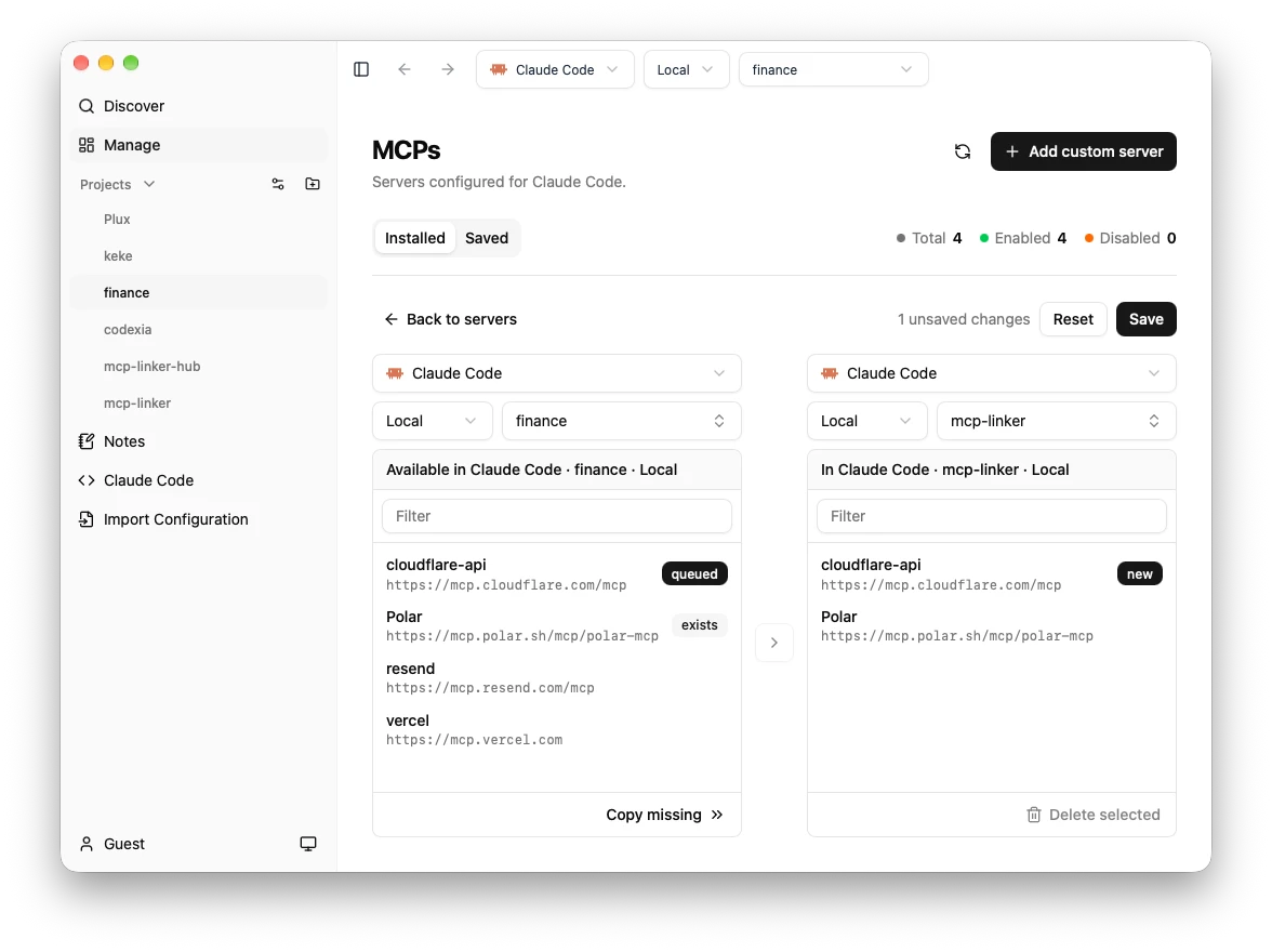 Local Sync between Claude Code projects