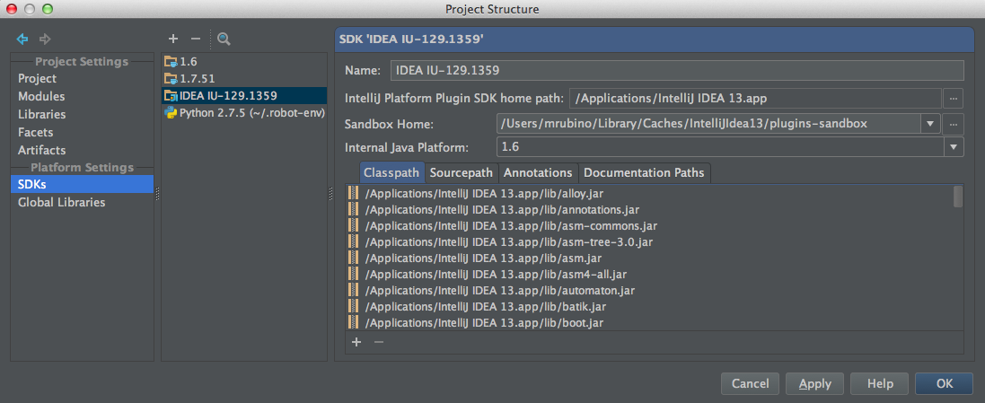 Setting up the intellij sdk