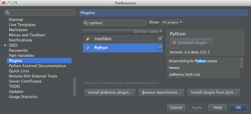 the python plugin